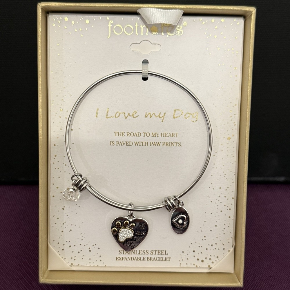 Footnotes "I Love My Dog" Charm Bracelet